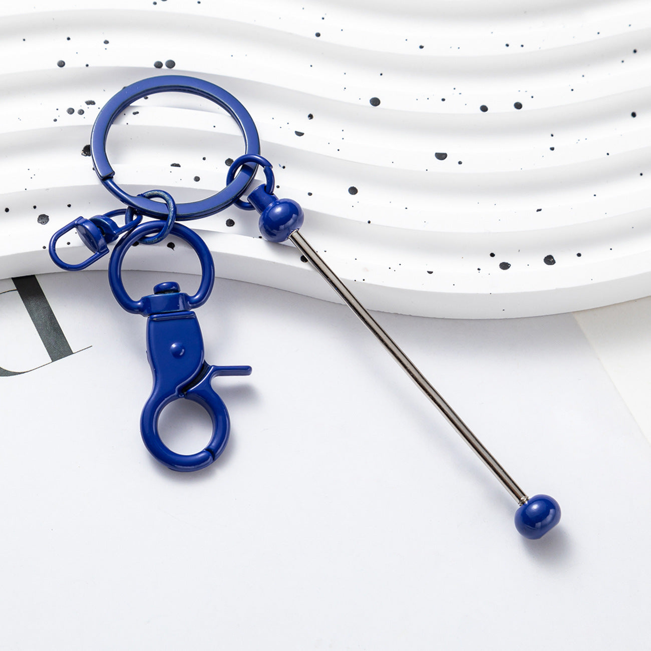 Wholesale Beadable Bar Keychains Handmade Metal Solid Color Keychain